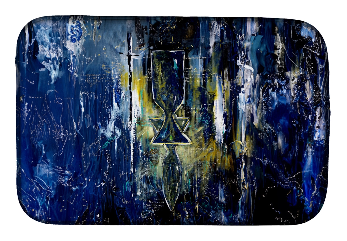 Picture of Carolines Treasures MW2070DDM 21 x 14 in. Glimer Star of David Dish Drying Mat