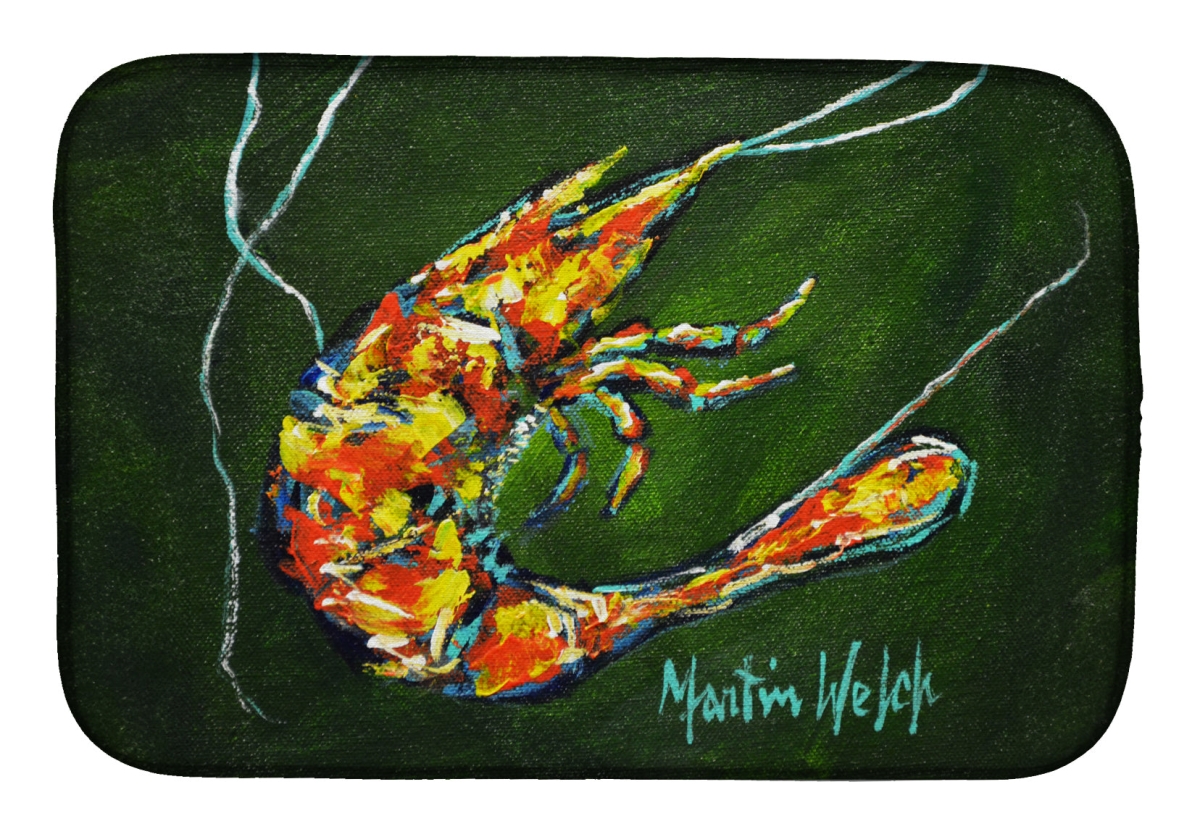Picture of Carolines Treasures MW2074DDM 21 x 14 in. Green Waters Shrimp Dish Drying Mat
