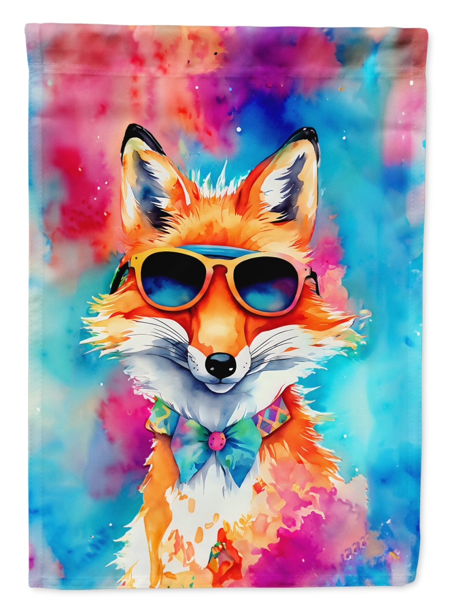 DAC3983CHF 40 x 28 in. Hippie Animal Fox House Flag