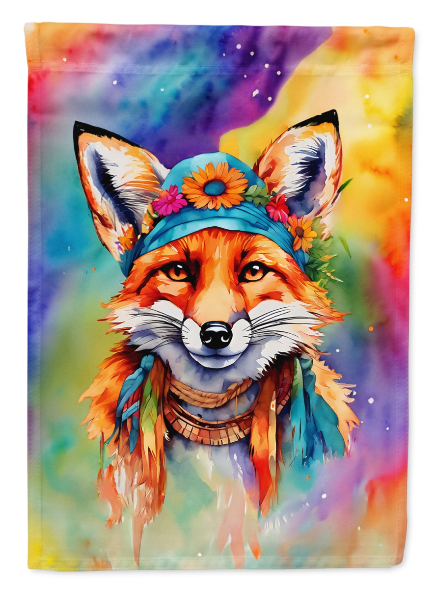 DAC3984CHF 40 x 28 in. Hippie Animal Fox House Flag