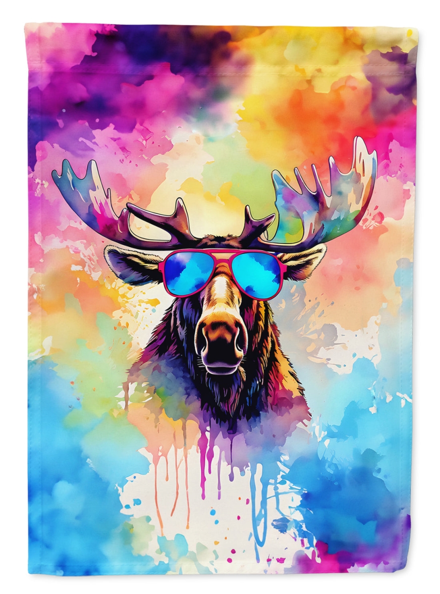 DAC4010CHF 40 x 28 in. Hippie Animal Moose House Flag