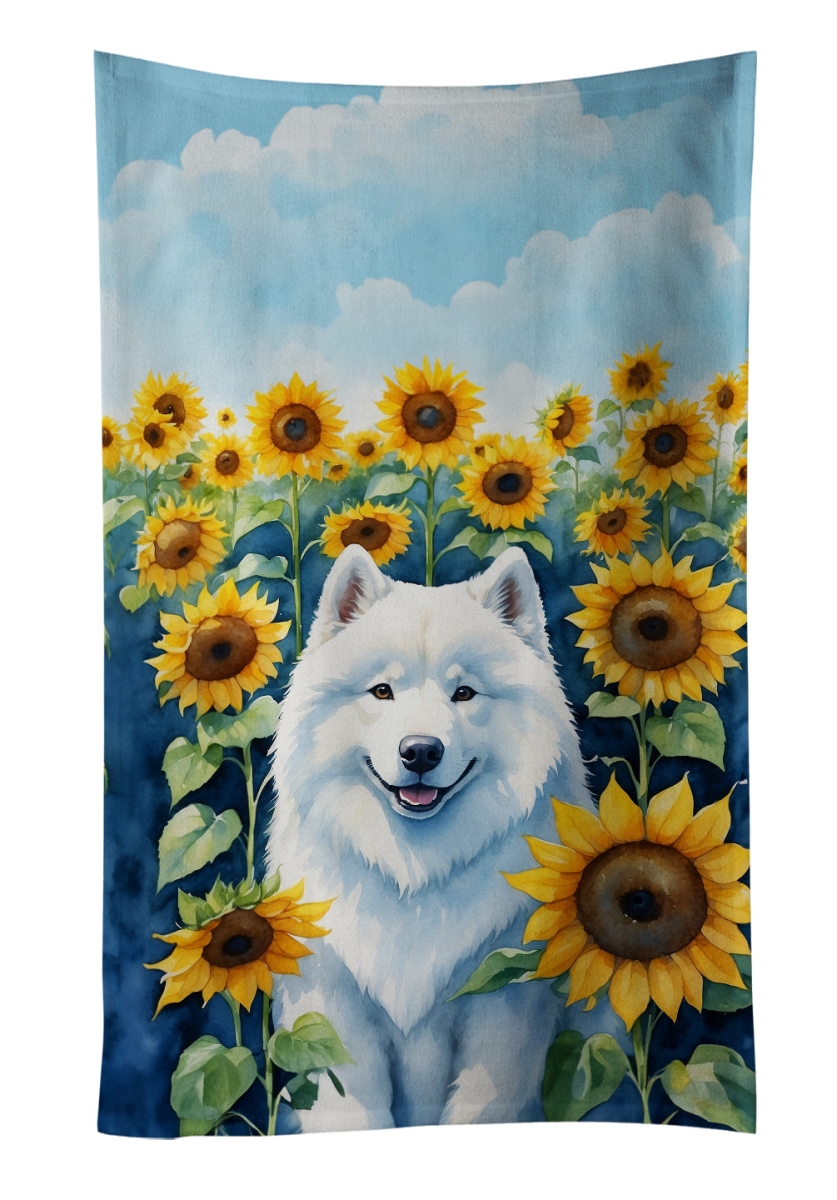 DAC6154KTWL 25 x 15 in. Samoyed in Sunflowers Kitchen Towel