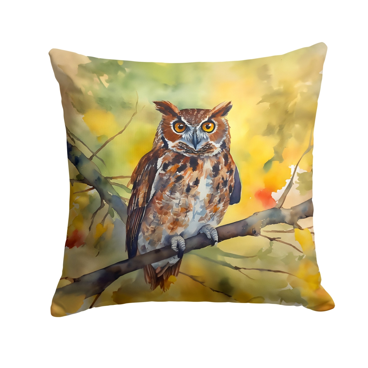 DAC3218PW1818 18 x 18 in. Eastern Screech Owl Throw Pillow