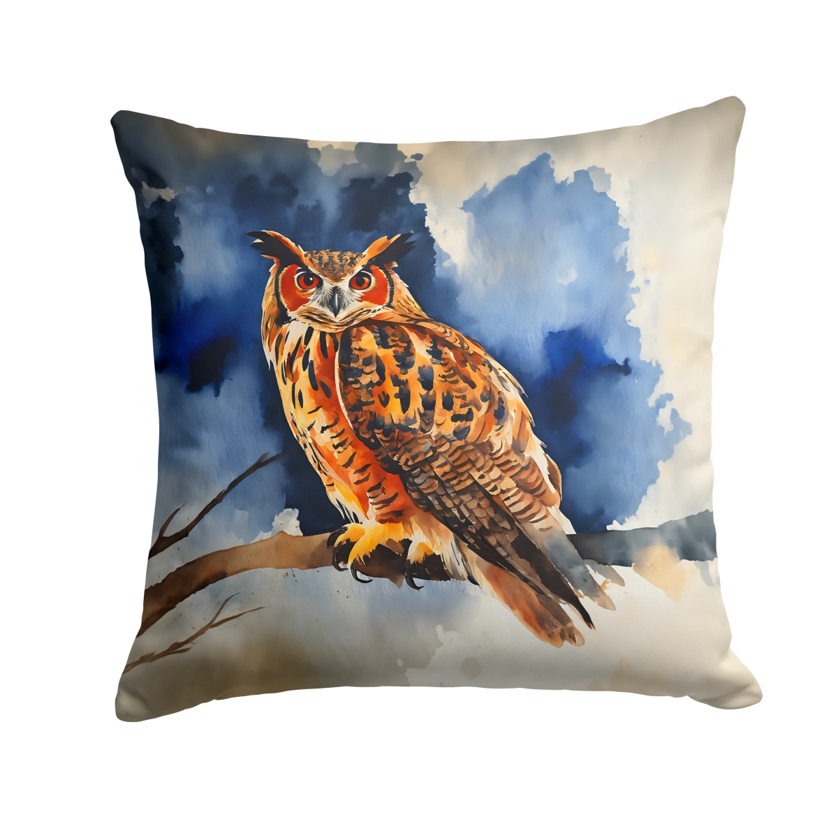 DAC3222PW1818 18 x 18 in. Eurasian Eagle Owl Throw Pillow