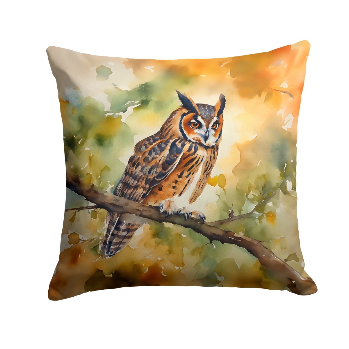 DAC3234PW1818 18 x 18 in. Long-Eared Owl Throw Pillow