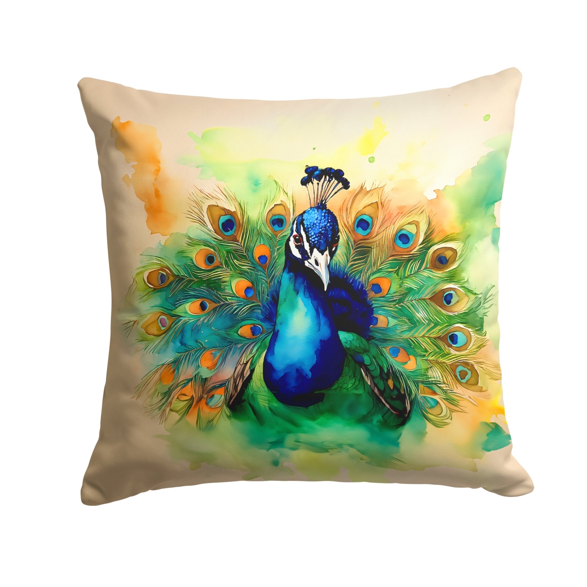 DAC3248PW1818 18 x 18 in. Peacock Throw Pillow