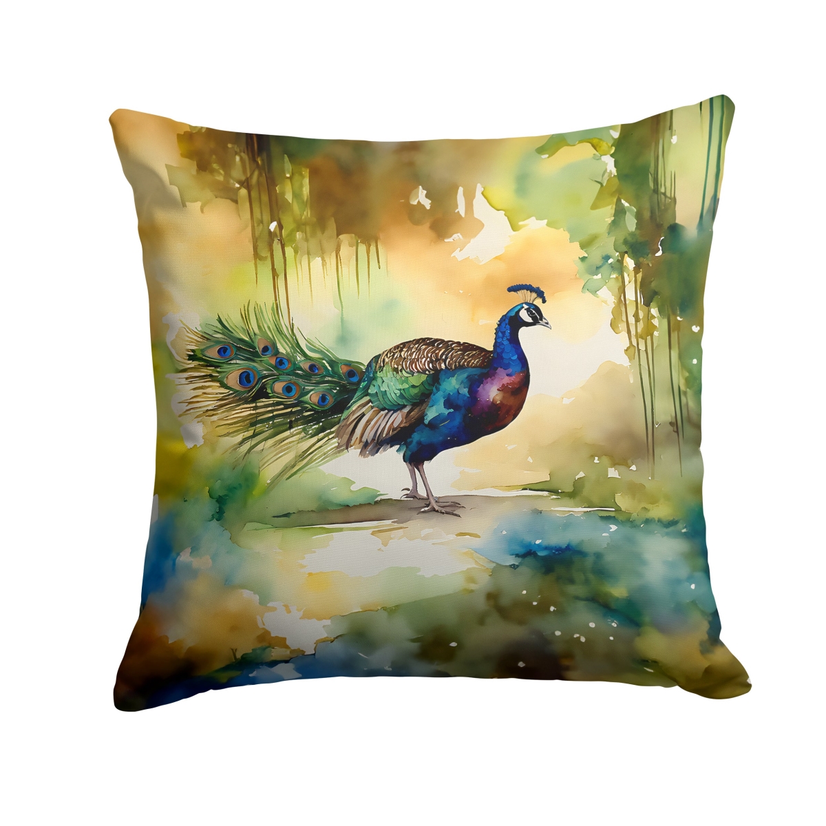 DAC3252PW1818 18 x 18 in. Peacock Throw Pillow