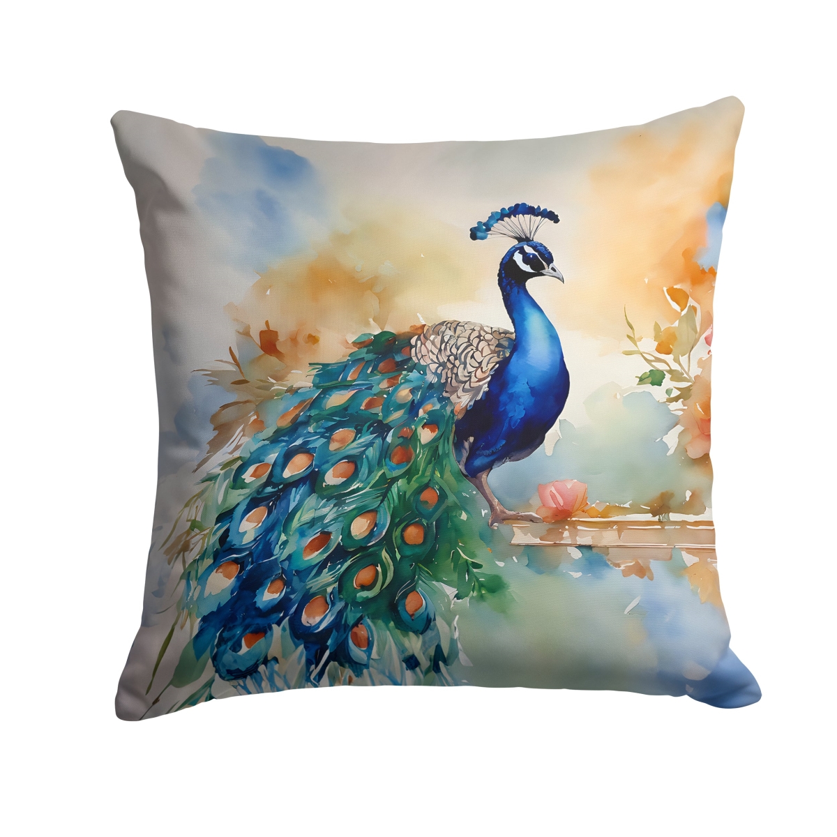 DAC3253PW1818 18 x 18 in. Peacock Throw Pillow