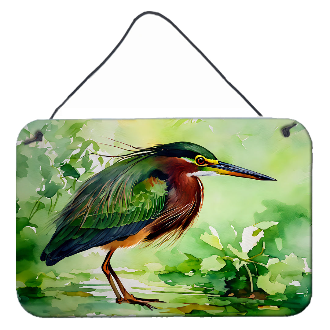 DAC3227DS812 12 x 8 in. Green Heron Wall or Door Hanging Prints