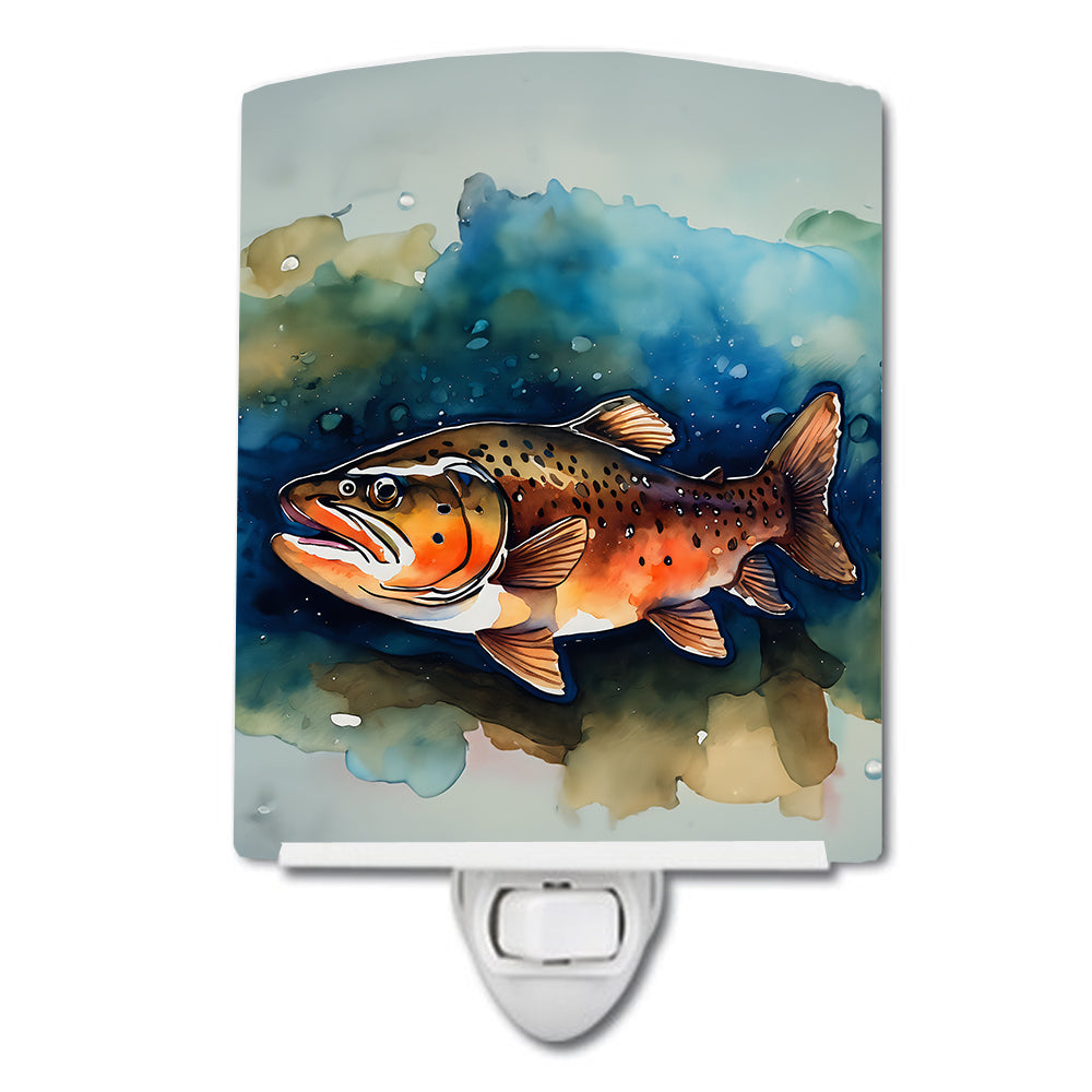 DAC2777CNL 6 x 4 in. Brown Trout Ceramic Night Light