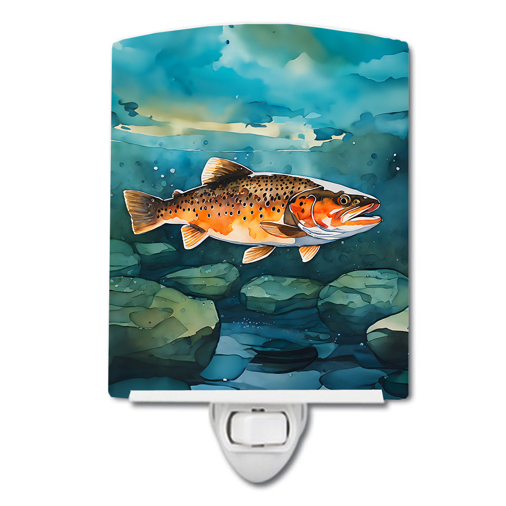 DAC2778CNL 6 x 4 in. Brown Trout Ceramic Night Light