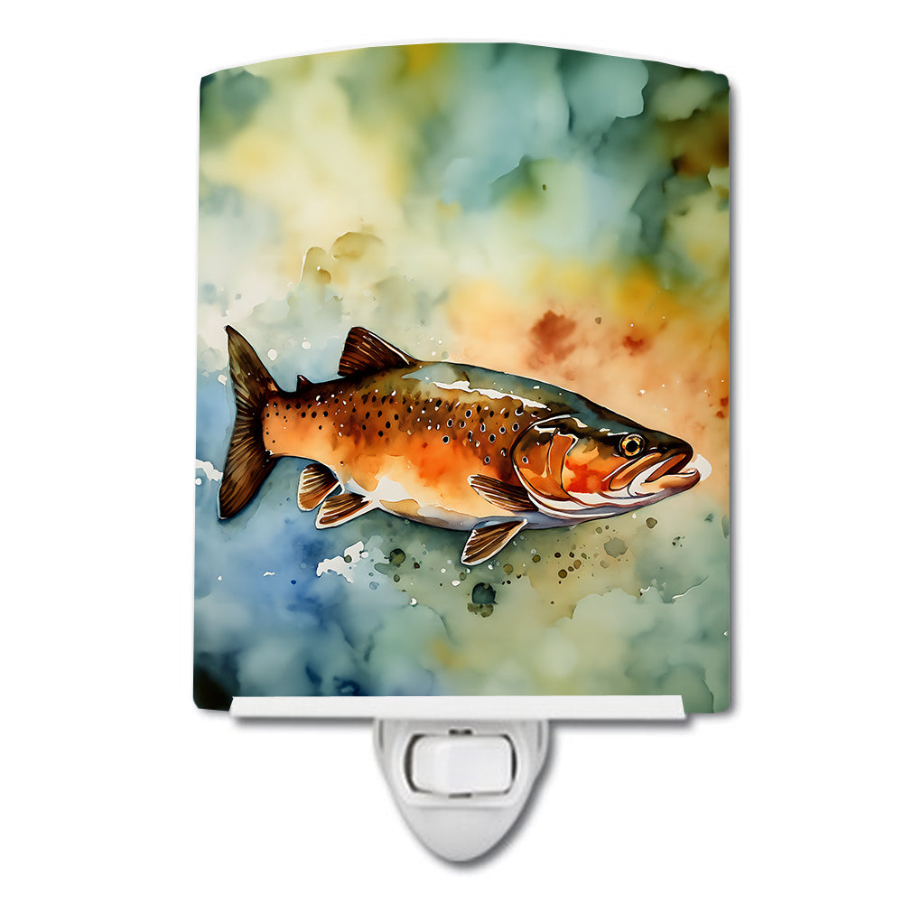 DAC2779CNL 6 x 4 in. Brown Trout Ceramic Night Light