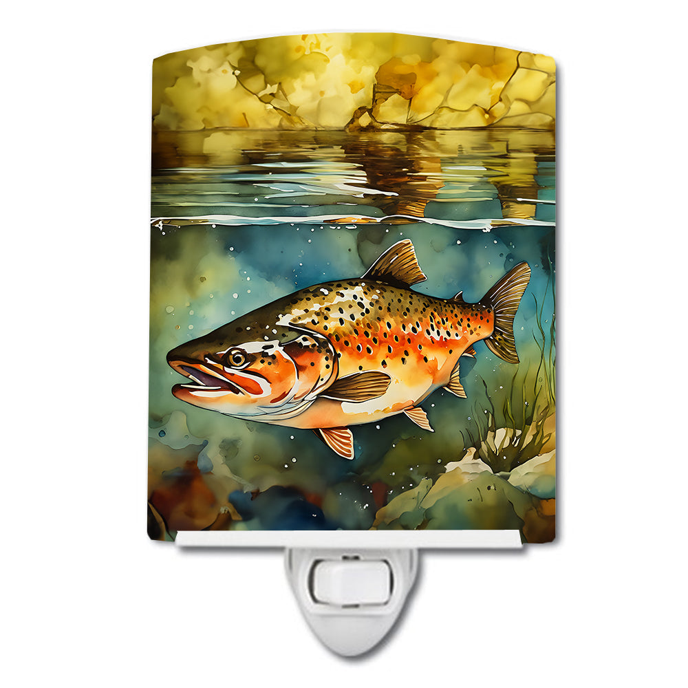 DAC2780CNL 6 x 4 in. Brown Trout Ceramic Night Light