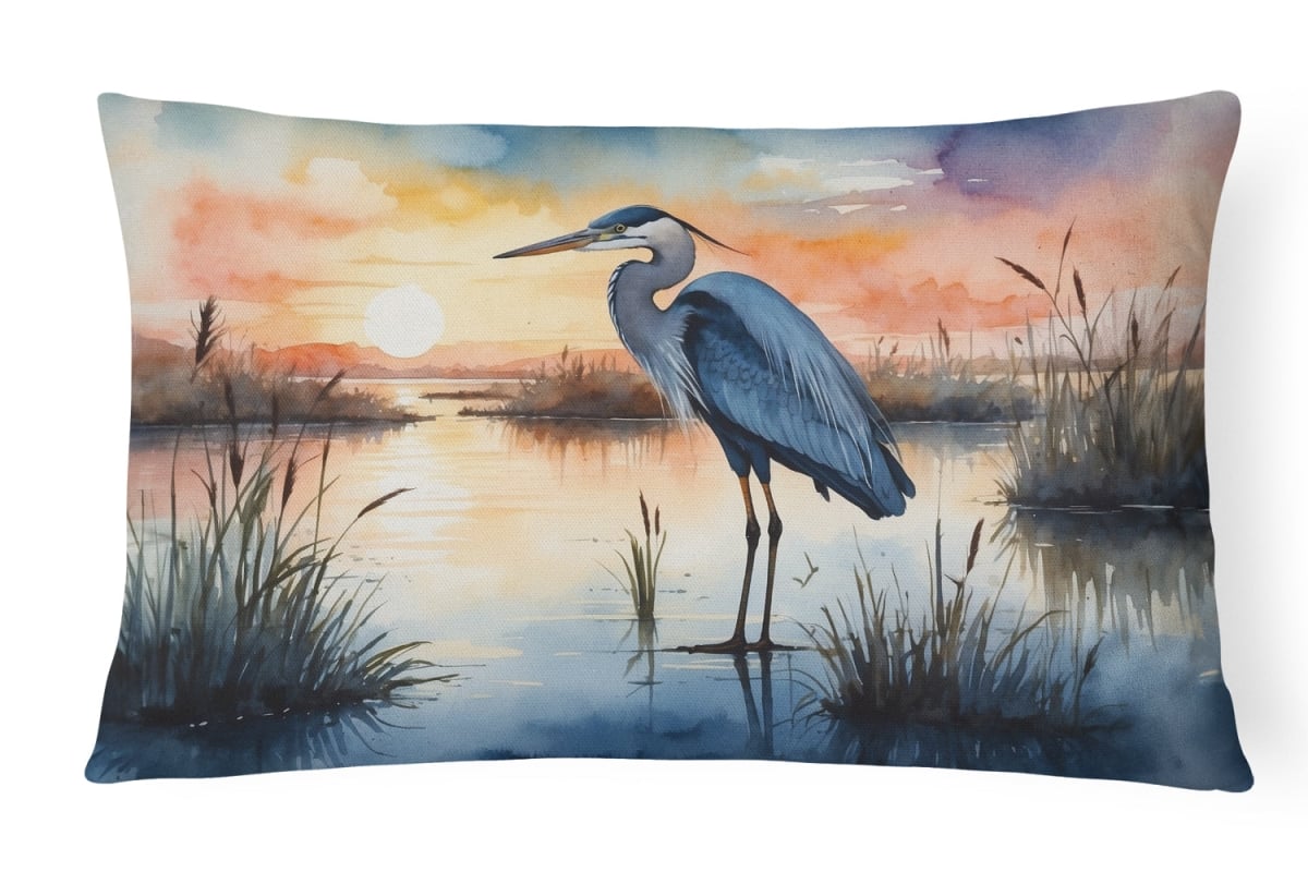 DAC7502PW1216 16 x 12 in. Blue Heron Setting Sun Throw Pillow