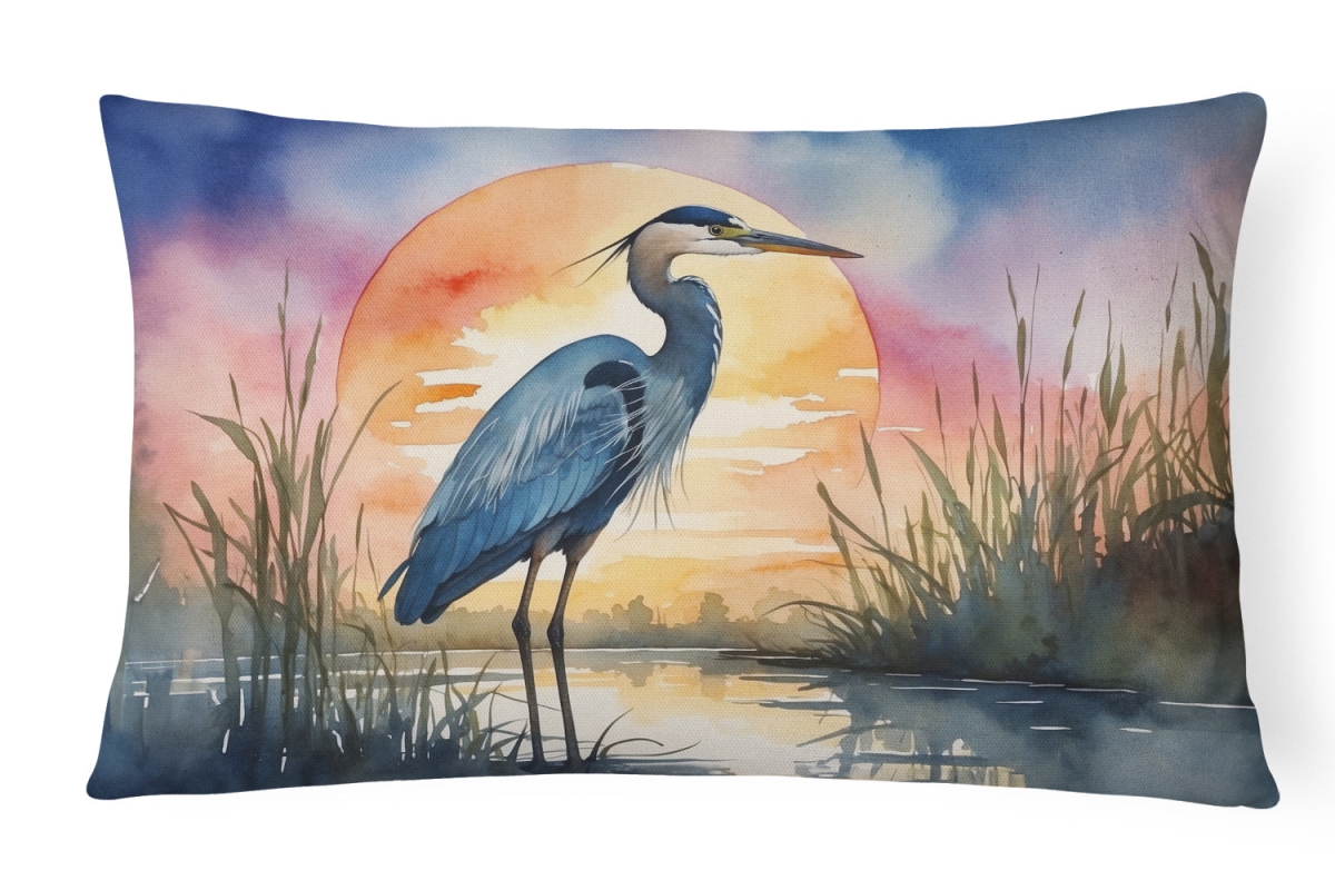 16 x 12 in. Blue Heron Setting Sun Throw Pillow