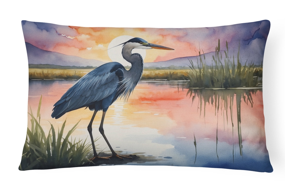 DAC7504PW1216 16 x 12 in. Blue Heron Setting Sun Throw Pillow