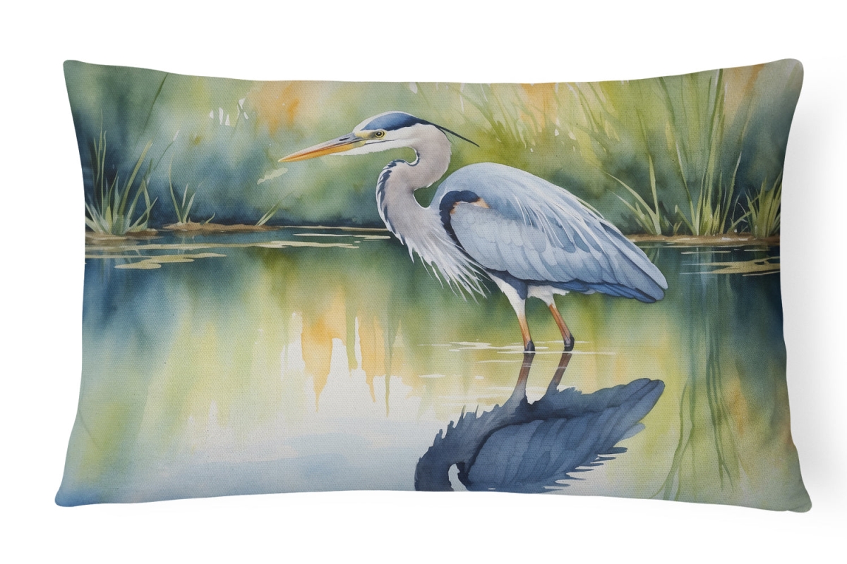 DAC7505PW1216 16 x 12 in. Blue Heron Stalking Prey Throw Pillow