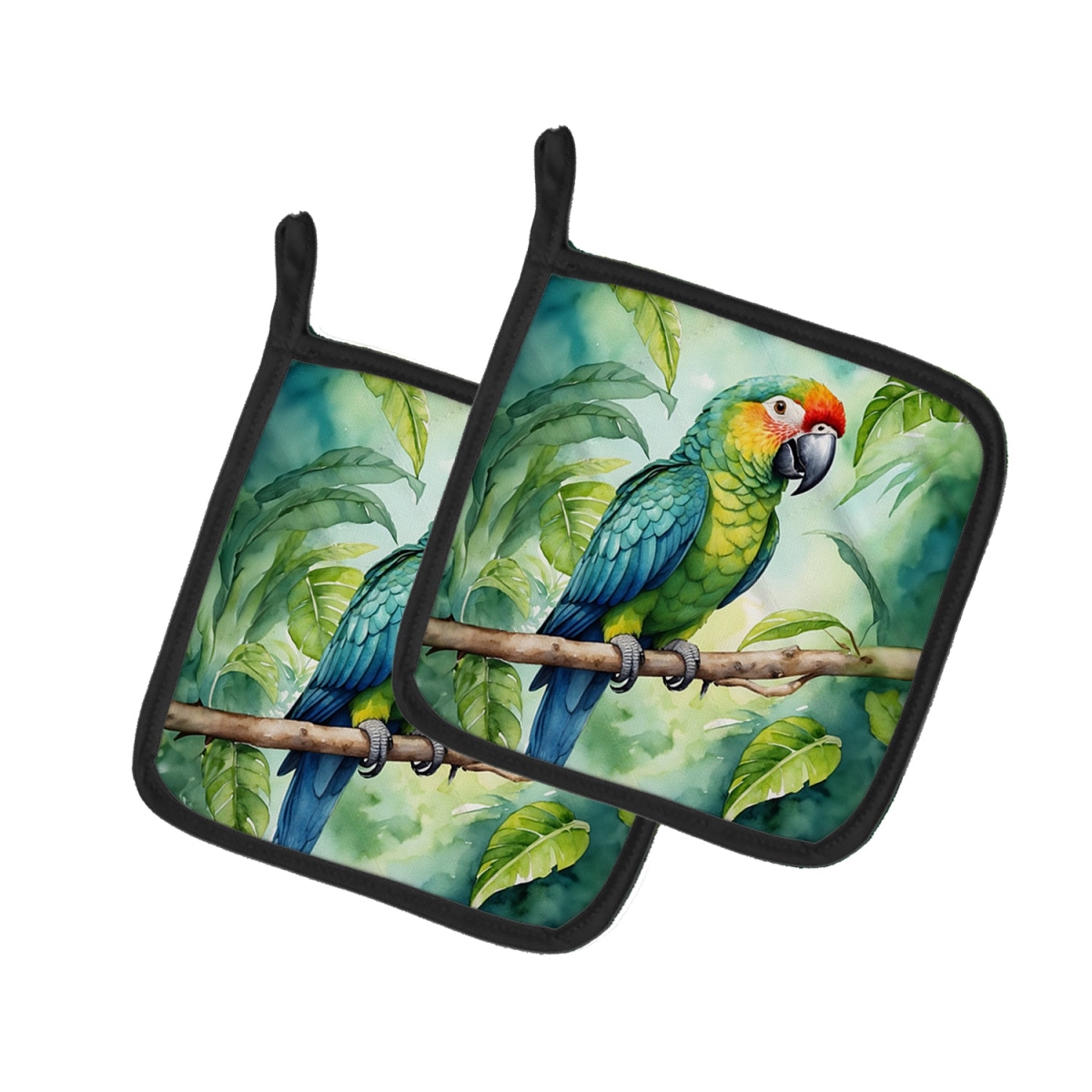 DAC7415PTHD 7.5 x 7.5 in. Amazon Parrot Pot Holders - Set of 2