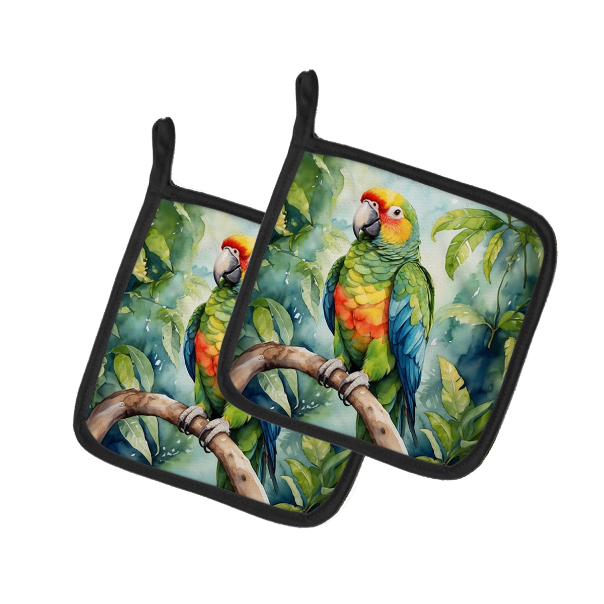 DAC7416PTHD 7.5 x 7.5 in. Amazon Parrot Pot Holders - Set of 2