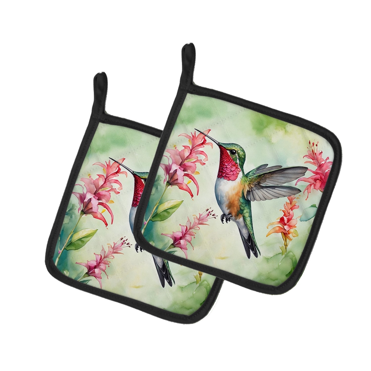 DAC7421PTHD 7.5 x 7.5 in. Broadtailed Hummingbird Pot Holders - Set of 2