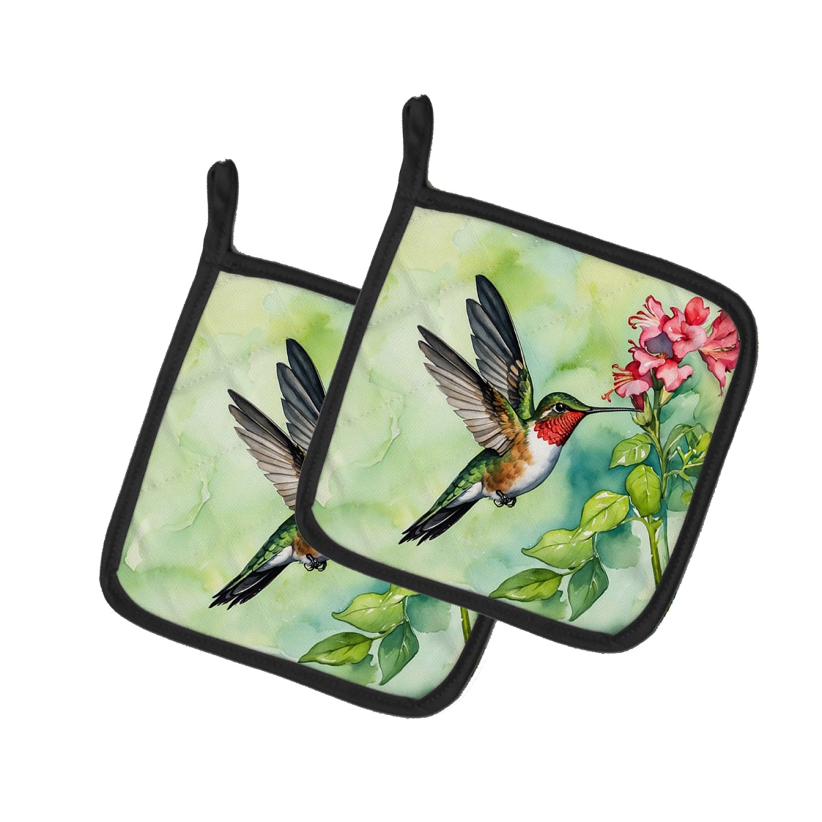 DAC7433PTHD 7.5 x 7.5 in. Rubythroated Hummingbird Pot Holders - Set of 2
