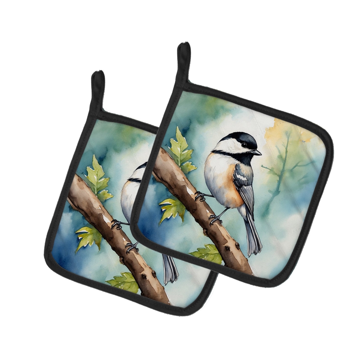 DAC7440PTHD 7.5 x 7.5 in. Massachusetts Blackcapped Chickadee Pot Holders - Set of 2