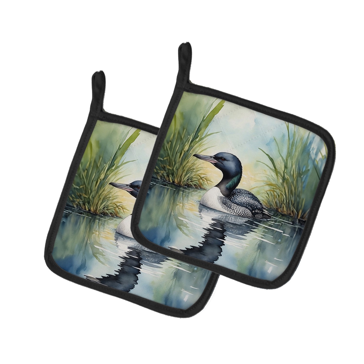 DAC7442PTHD 7.5 x 7.5 in. Minnesota Common Loon Pot Holders - Set of 2