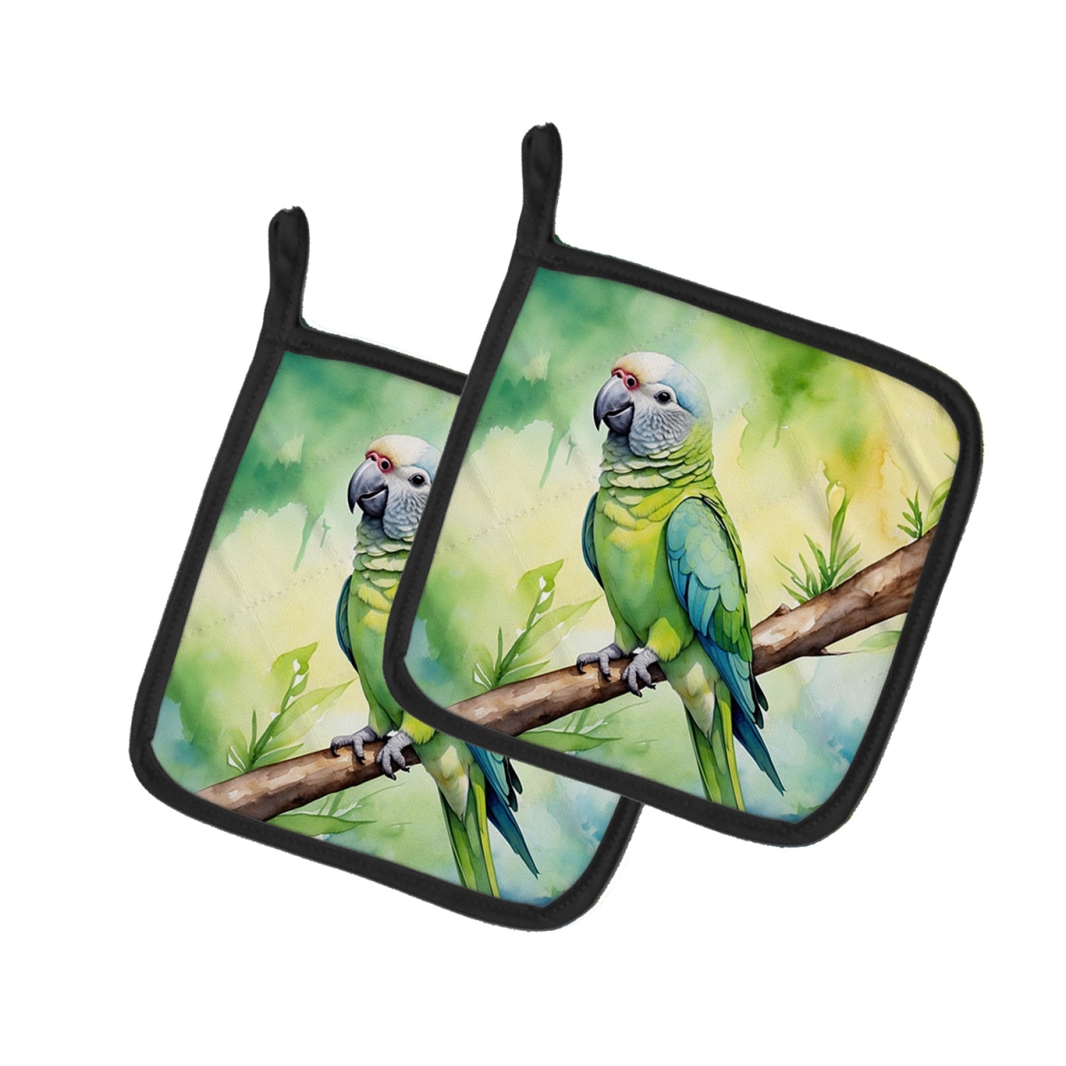 DAC7444PTHD 7.5 x 7.5 in. Monk Parakeet Pot Holders - Set of 2