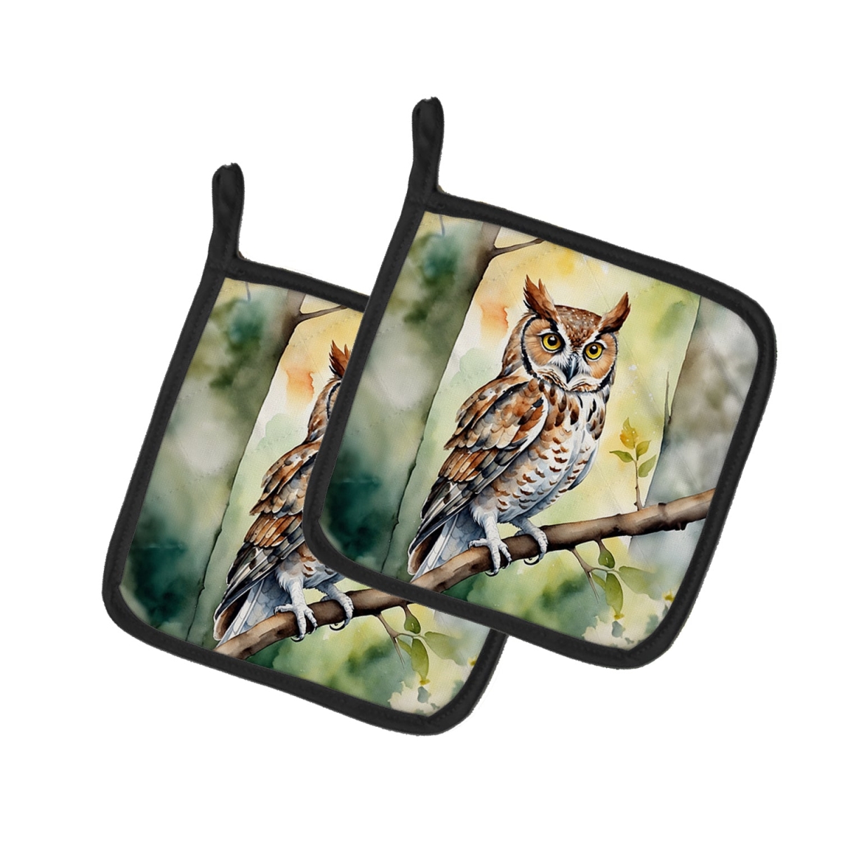 DAC7456PTHD 7.5 x 7.5 in. Eastern Screech Owl Pot Holders - Set of 2