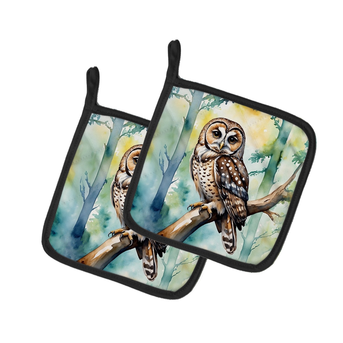 DAC7465PTHD 7.5 x 7.5 in. Spotted Owl Pot Holders - Set of 2