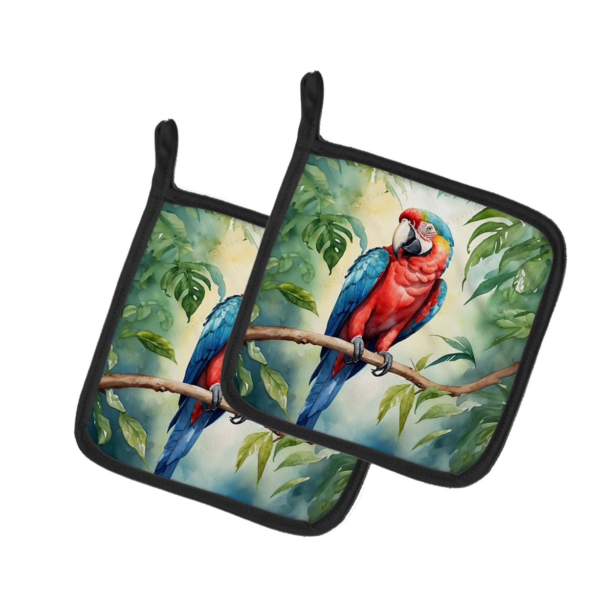 DAC7469PTHD 7.5 x 7.5 in. Macaw Parrot Pot Holders - Set of 2