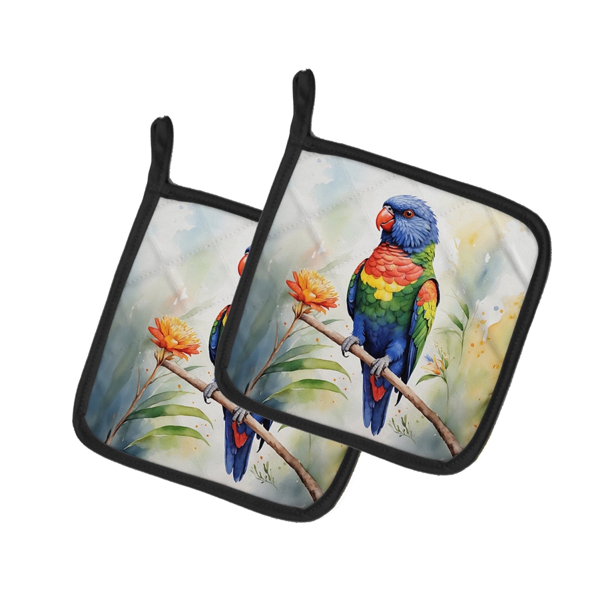 DAC7478PTHD 7.5 x 7.5 in. Rainbow Lorikeet Pot Holders - Set of 2