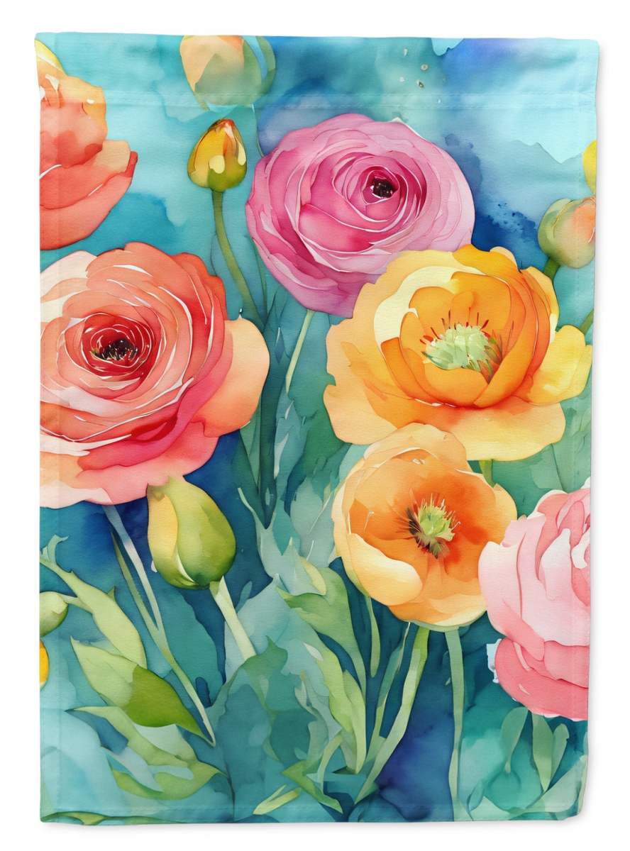 DAC1604CHF 40 x 28 in. Ranunculus in Watercolor House Flag