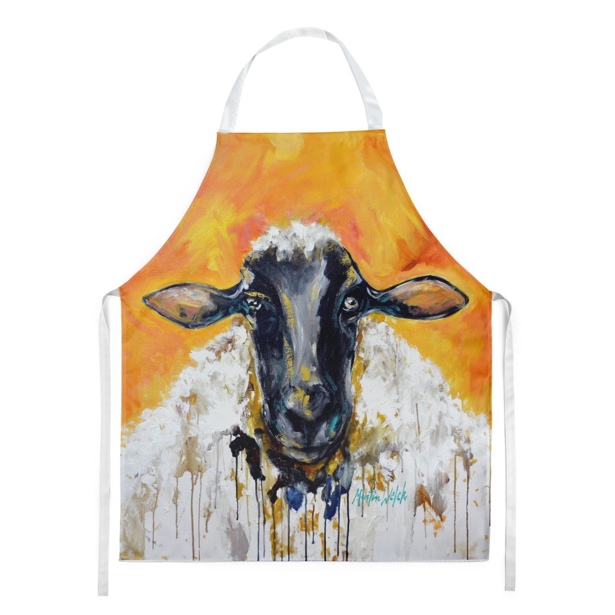 Picture of Carolines Treasures MW2109APRON 30 x 27 in. Peach Wool Sheep Apron