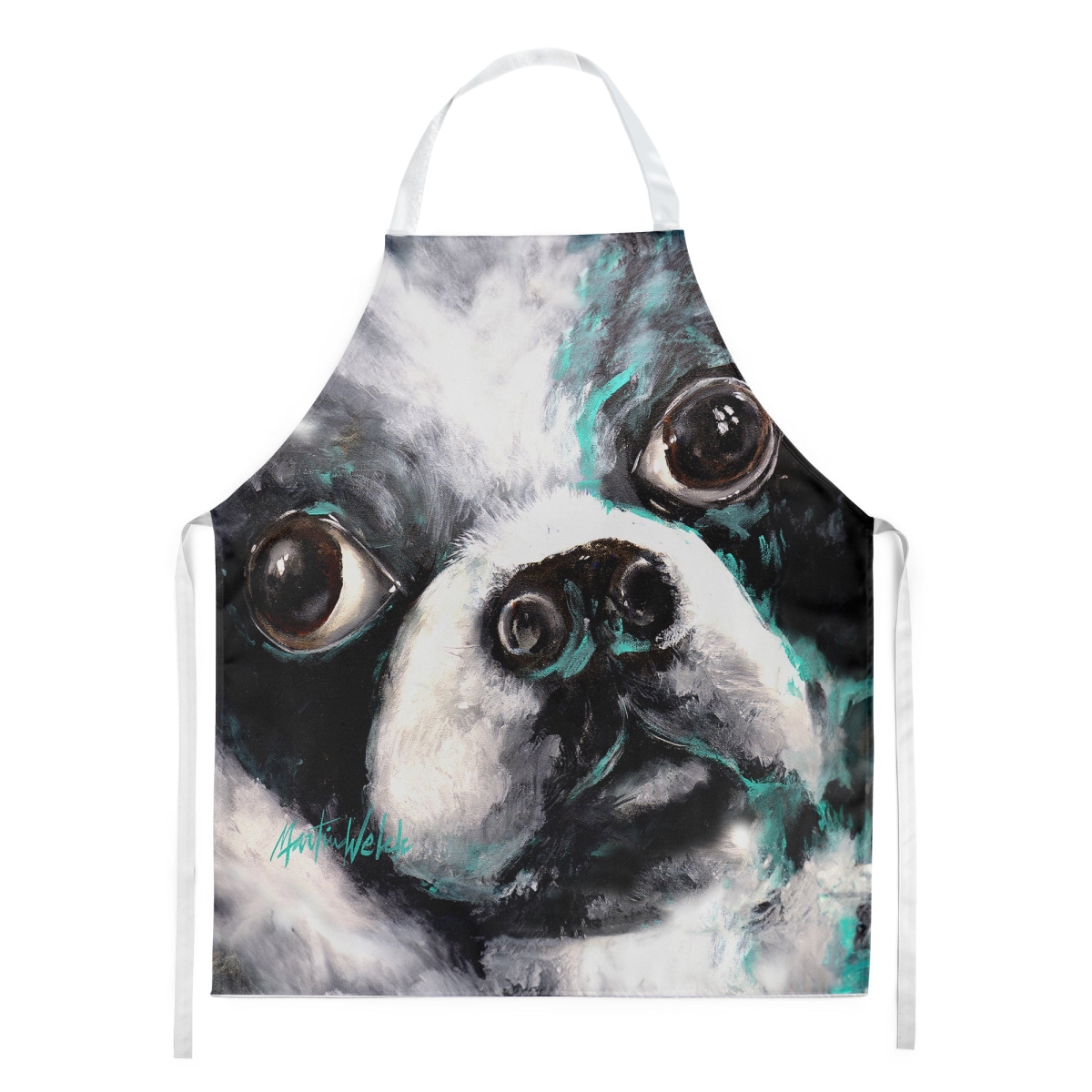 Picture of Carolines Treasures MW2112APRON 30 x 27 in. Boston Terrier Pretty Please Apron