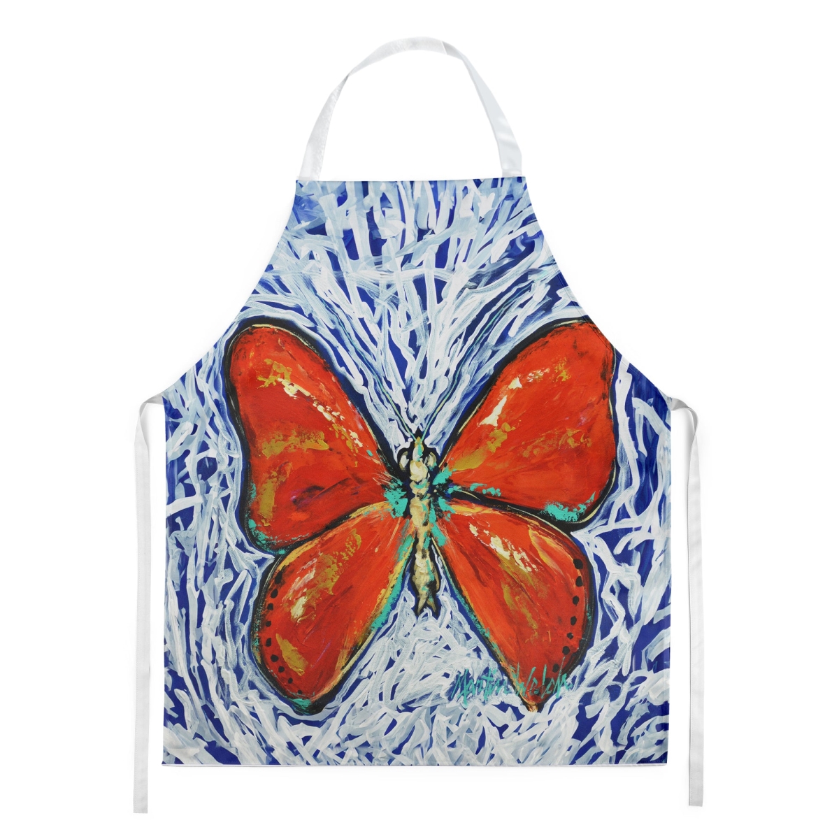 Picture of Carolines Treasures MW2116APRON 30 x 27 in. Red Glider Butterfly Apron