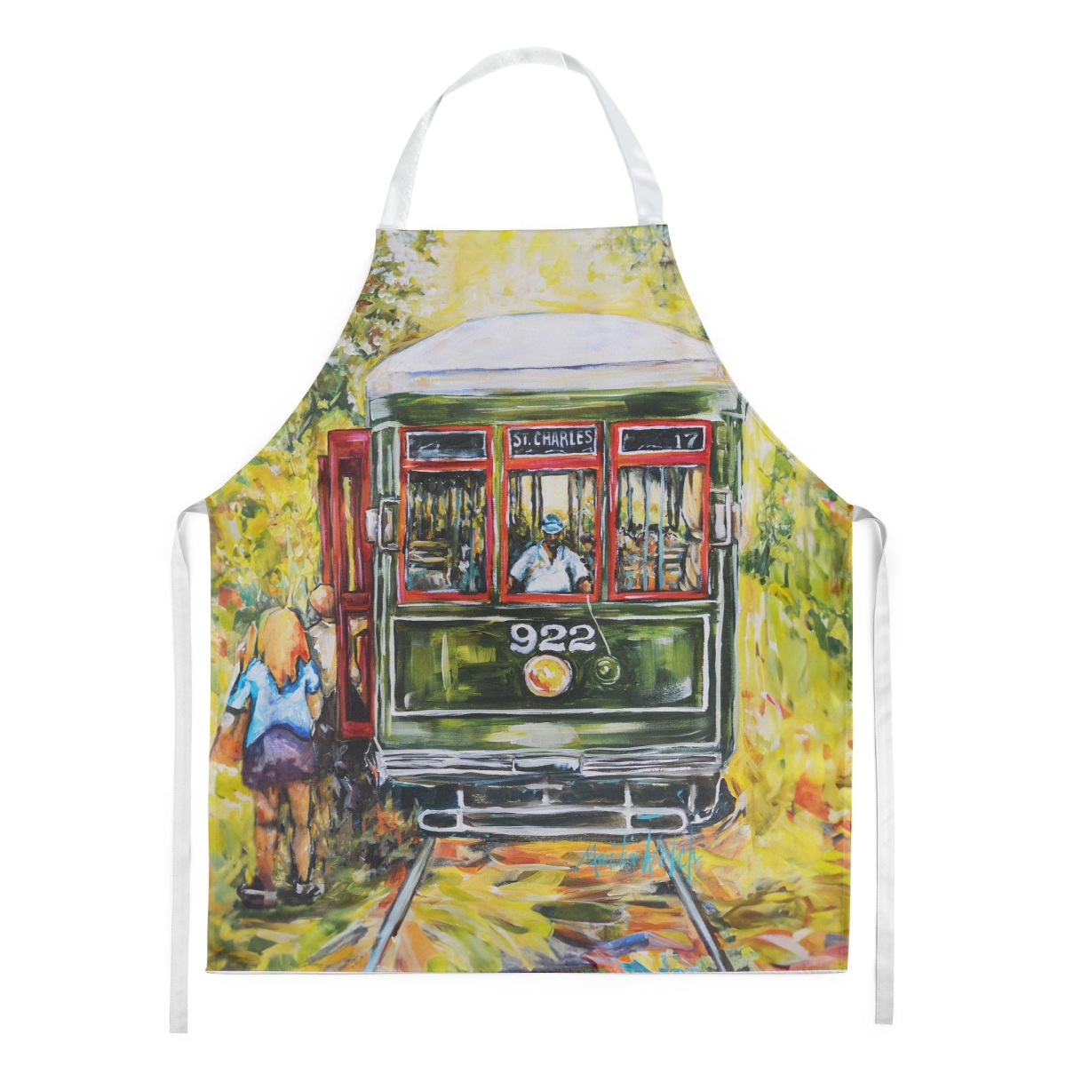 Picture of Carolines Treasures MW2119APRON 30 x 27 in. Saint Charles No. 922 Streetcar Apron