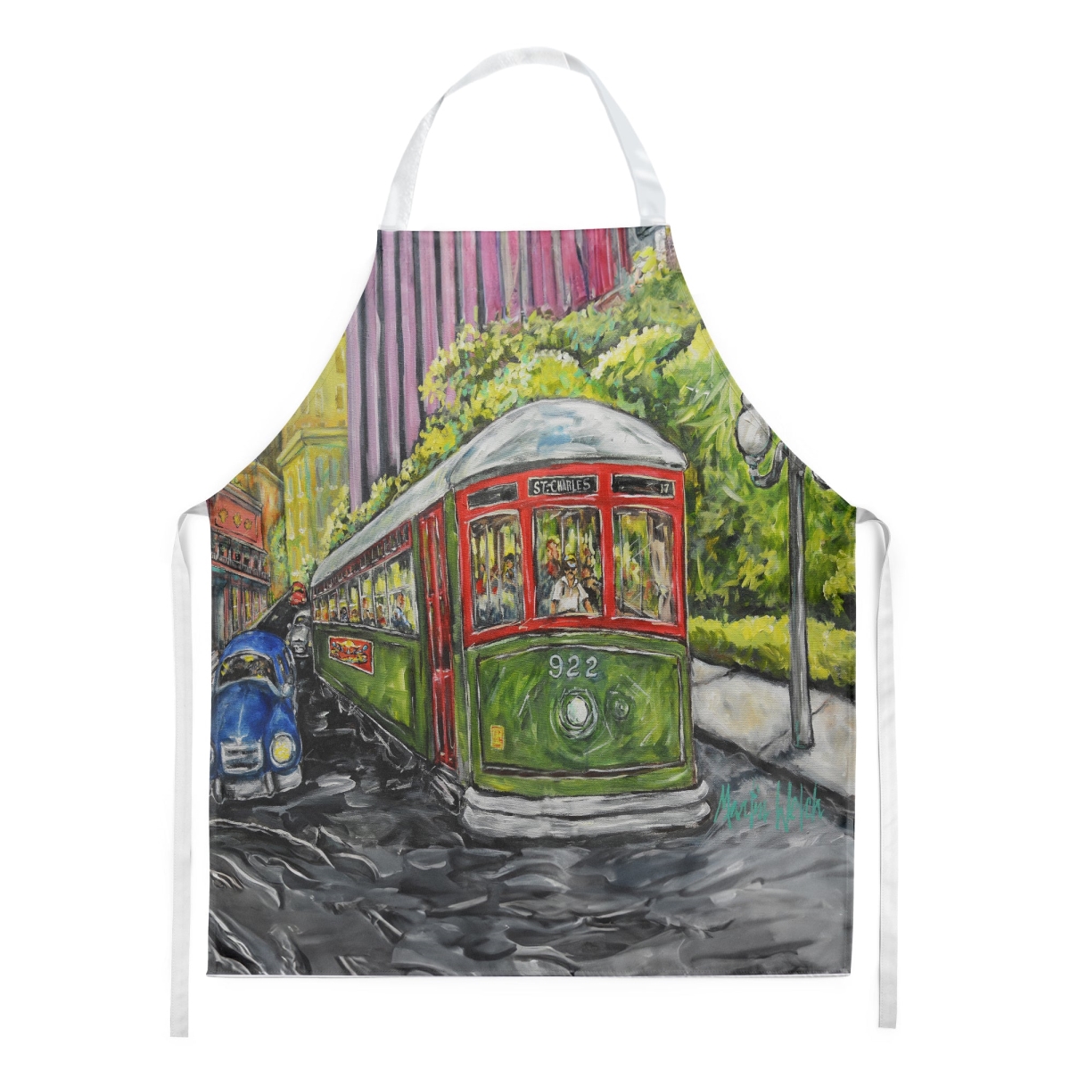 Picture of Carolines Treasures MW2120APRON 30 x 27 in. Saint Charles No. 922 Streetcar Again Apron