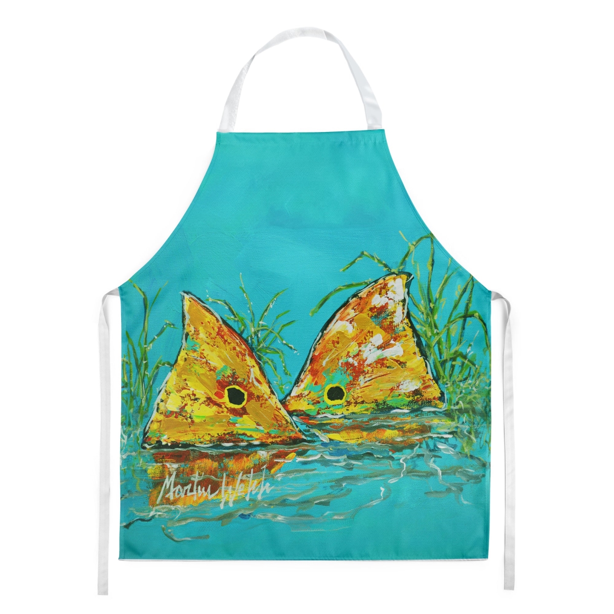 Picture of Carolines Treasures MW2125APRON 30 x 27 in. Side by Side Red Fish Apron