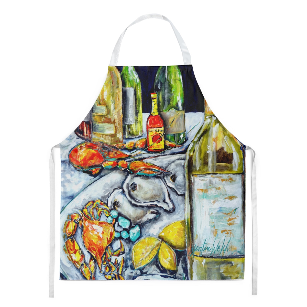 Picture of Carolines Treasures MW2128APRON 30 x 27 in. Sit A Spell Seafood Dinner Apron