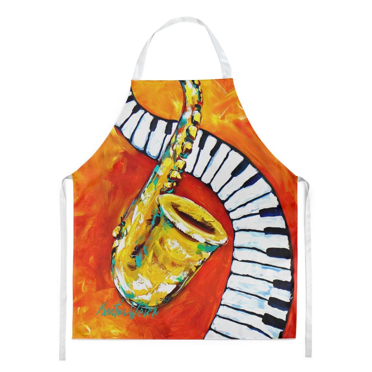Picture of Carolines Treasures MW2131APRON 30 x 27 in. Something Blues Saxaphone & Piano Apron