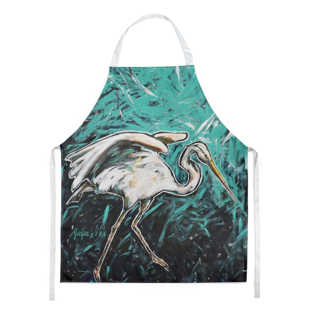 Picture of Carolines Treasures MW2135APRON 30 x 27 in. Heron Stretch Apron