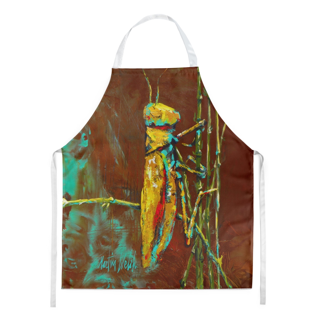 Picture of Carolines Treasures MW2136APRON 30 x 27 in. Stuck on Boo Grasshopper Apron