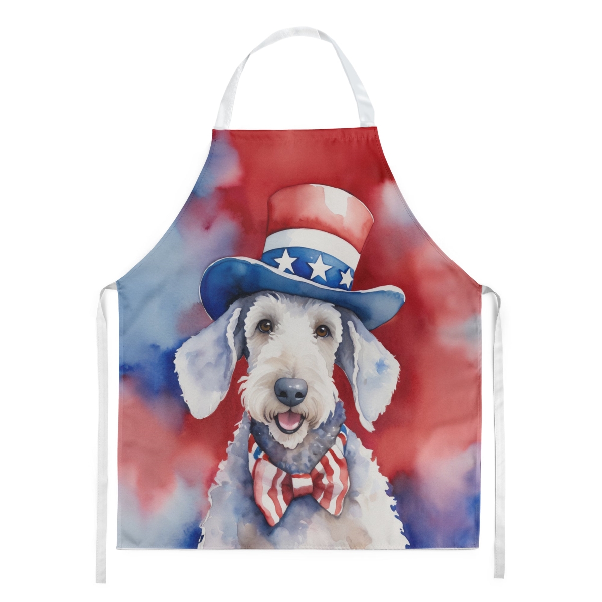 DAC5652APRON 30 x 27 in. Bedlington Terrier Patriotic American Apron