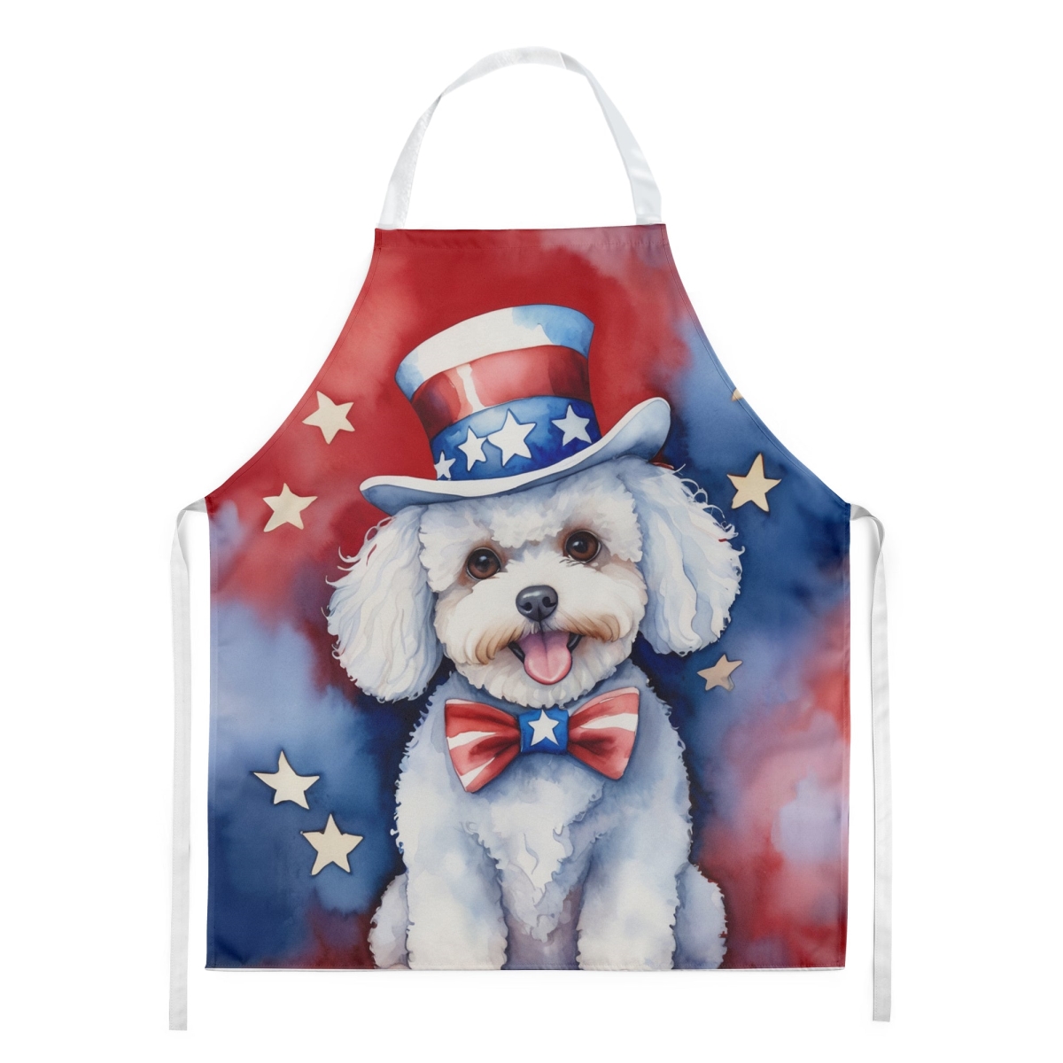 DAC5659APRON 30 x 27 in. Bichon Frise Patriotic American Apron
