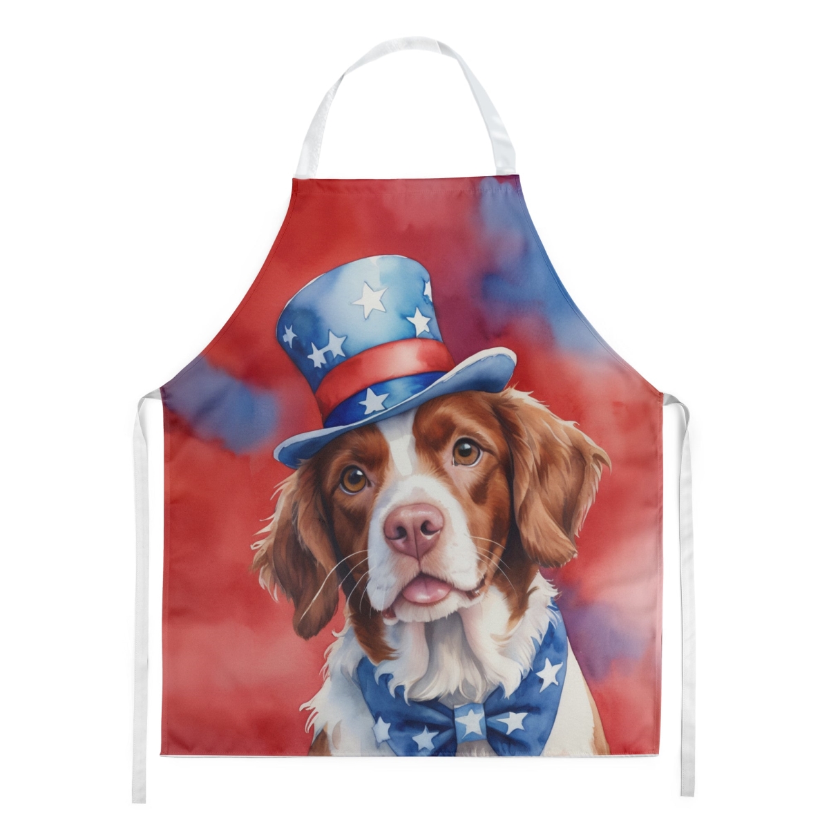 DAC5671APRON 30 x 27 in. Brittany Spaniel Patriotic American Apron