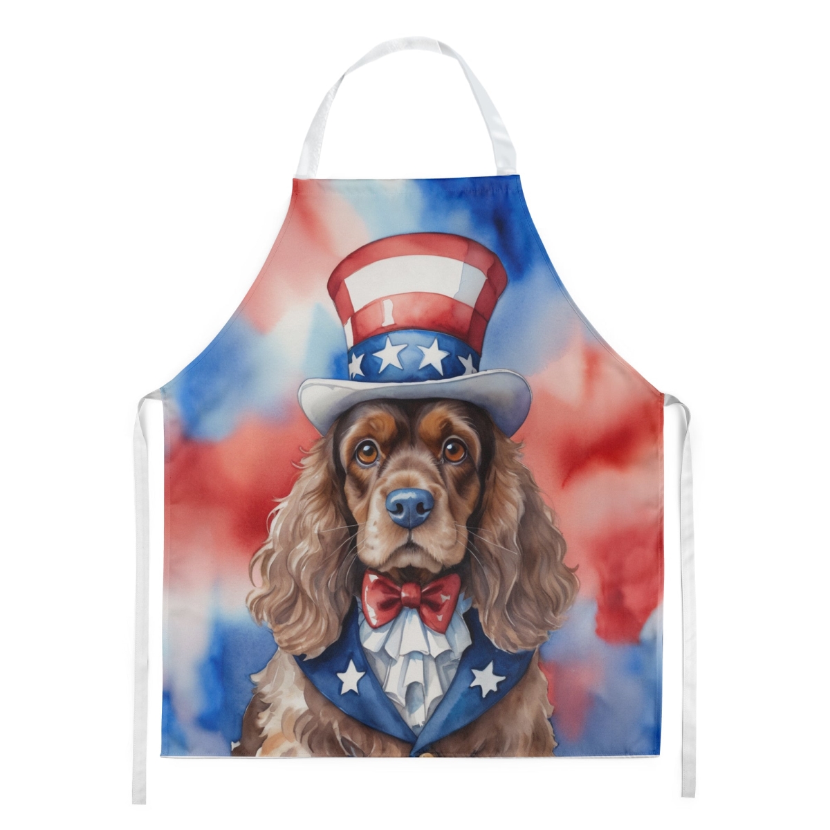 Picture of Carolines Treasures DAC5691APRON 30 x 27 in. Cocker Spaniel Patriotic American Apron