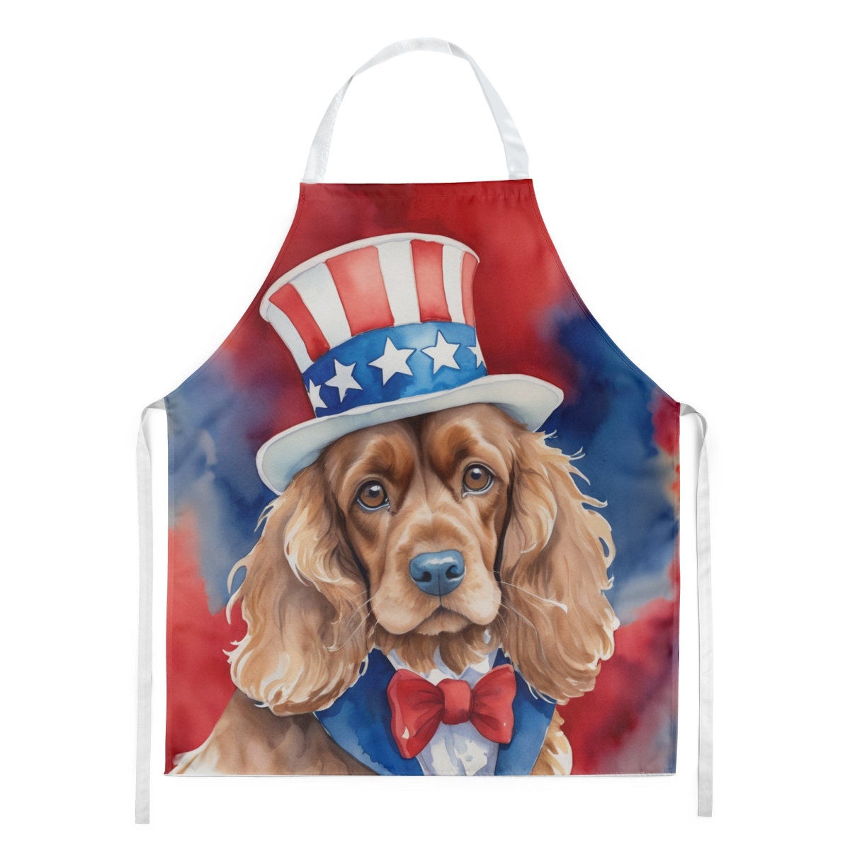 Picture of Carolines Treasures DAC5693APRON 30 x 27 in. Cocker Spaniel Patriotic American Apron