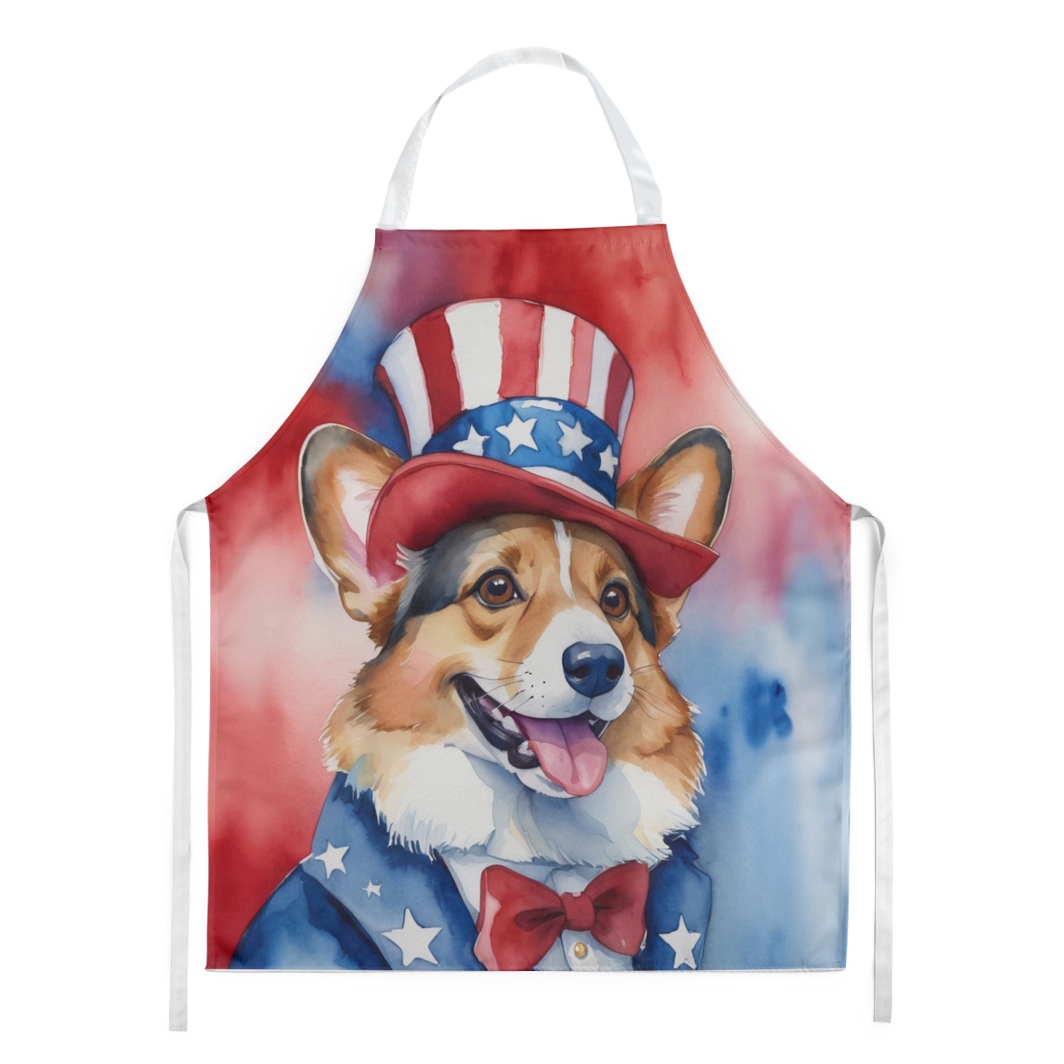 Picture of Carolines Treasures DAC5695APRON 30 x 27 in. Corgi Patriotic American Apron