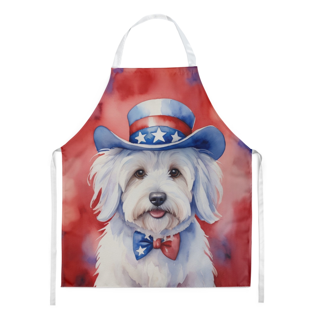 Picture of Carolines Treasures DAC5696APRON 30 x 27 in. Coton de Tulear Patriotic American Apron